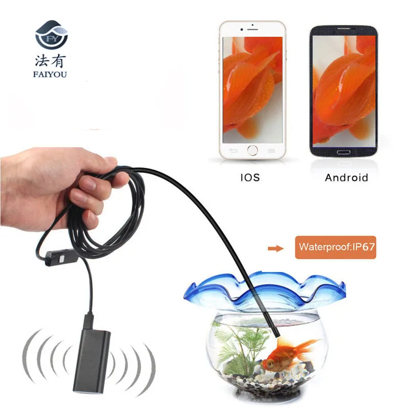 Обновленный WIFI 5 5/8 мм диаметр USB эндоскоп объектив камеры водонепроницаемый с 6