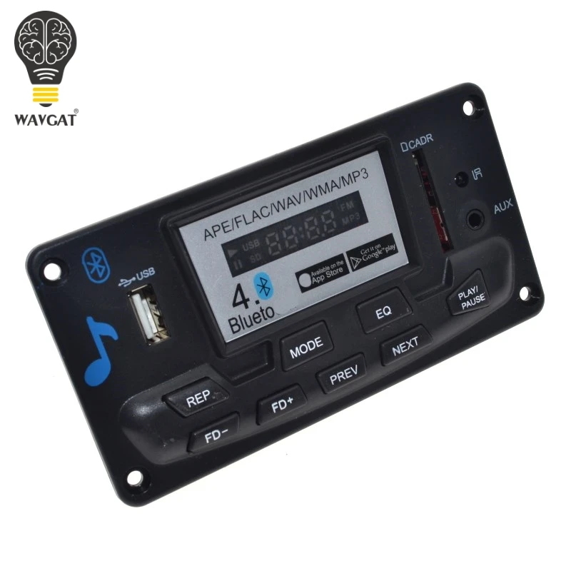 WAVGAT 4,0 Bluetooth MP3 декодирующая плата модуль DIY USB/SD/MMC APE FLAC WAV DAE декодер Запись MP3 плеер AUX FM папки переключатель