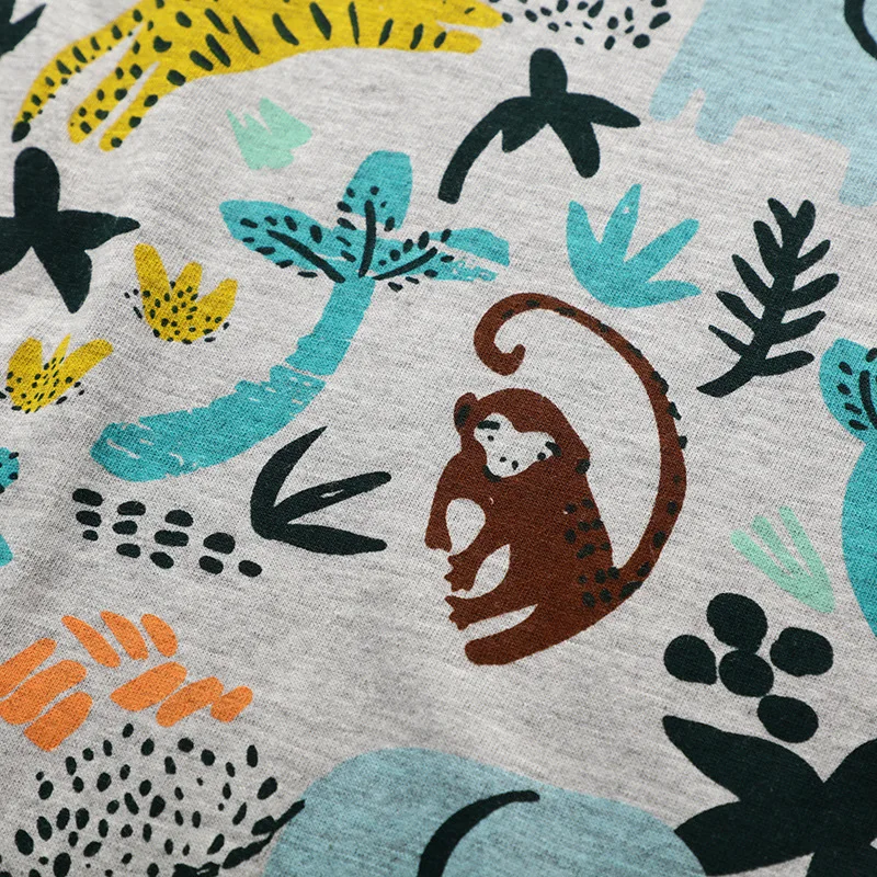 Roupas de Verão dos Desenhos Crianças Animados Camiseta Meninos Nova Verão Bebés Meninos Cotton Top Tees Animais Bonitos Apliques Crianças Roupas 8 Cheap Camisetas