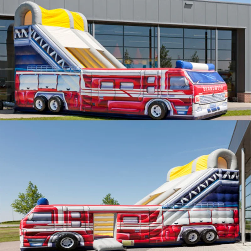 Большие надувные слайд с Firetruck Тема/надувной батут|inflatable slide|large inflatable slideslide |