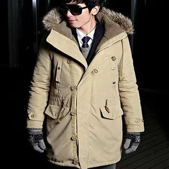 

Winter 2019 new fashion trend in comfortable cotton pure color warm heavy hair man brought cotton-padded clothes coat jacket