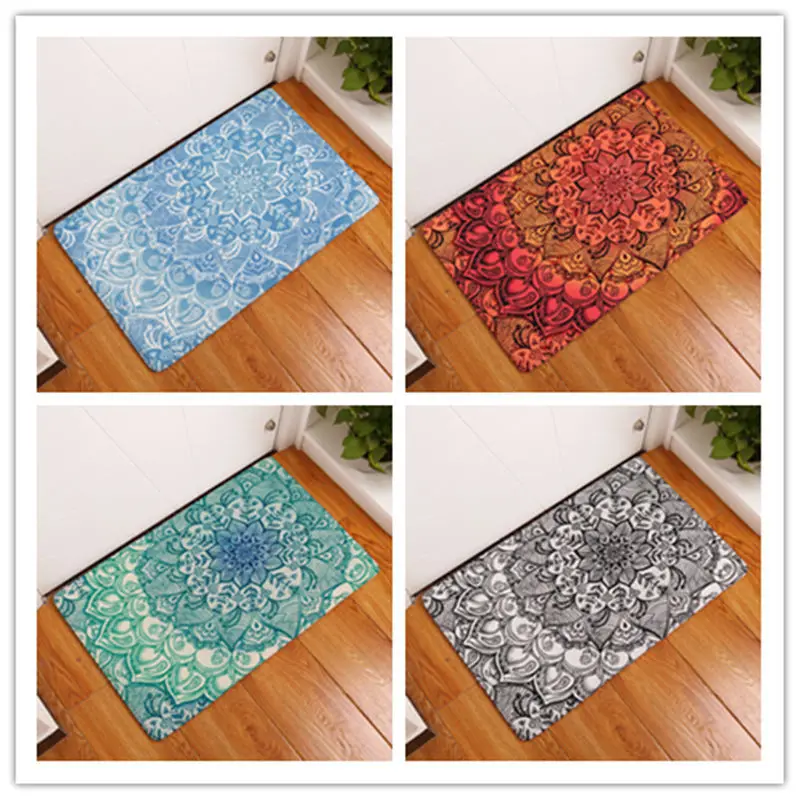 

Geometric Totem Doormats Flannel Area Rug For Living Room Bedroom Bedside Mats Anti slip Office Chair Floor Mats Kitchen Rugs