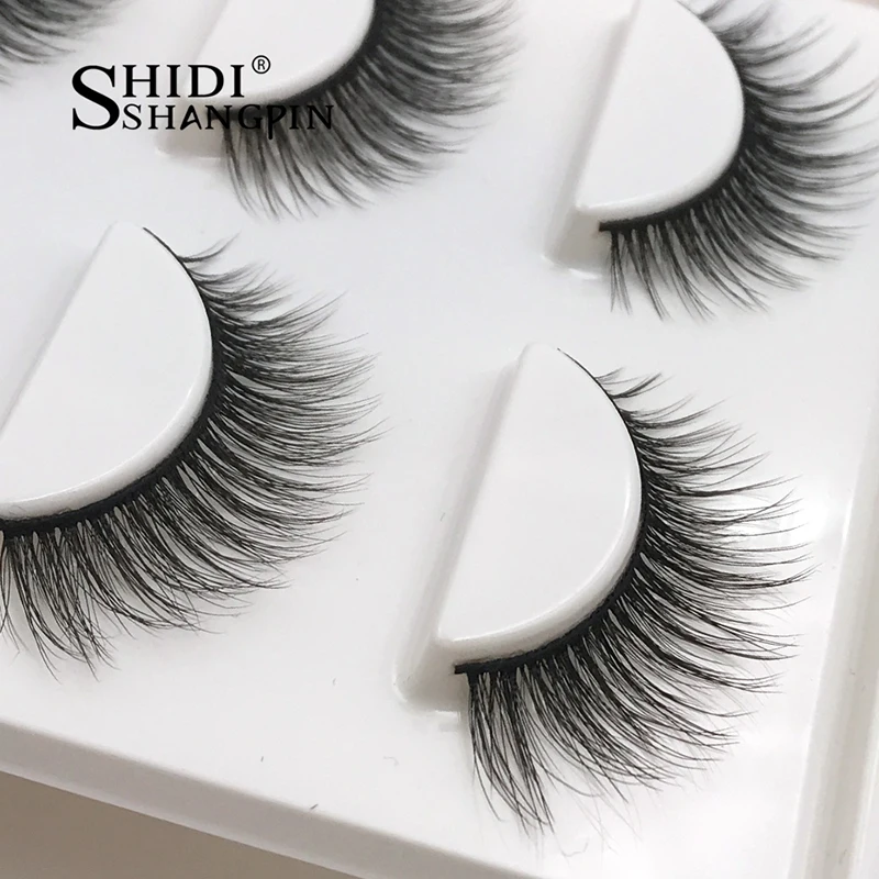 

SHIDISHANGPIN 3 pairs 3d mink eyelashes hand made false eyelashes natural long extension eyelash make up mink lash X11