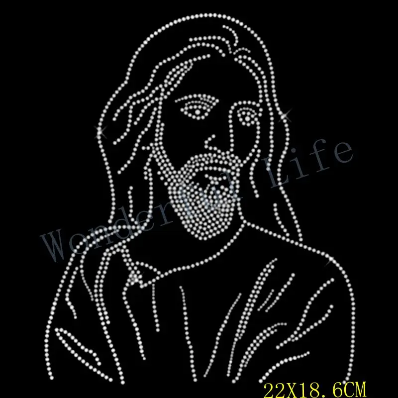 Бесплатная доставка bling rhinestone jesus pepole теплопередача железный Дизайн | Дом и сад