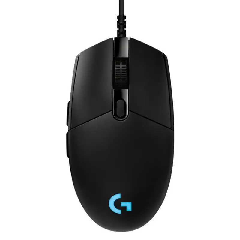 Игровая мышь logitech G Pro FPS 12000 dpi с RGB подсветкой, 6 программируемых кнопок для макросъемки, проводная мышь для конкурентоспособной игры, для офиса, дома