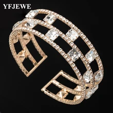 YFJEWE Новинка; Лидер продаж круглый кулон покрытый модные браслеты со стразами Для женщин винтажный браслет, женские свадебные украшения сезона моды B245