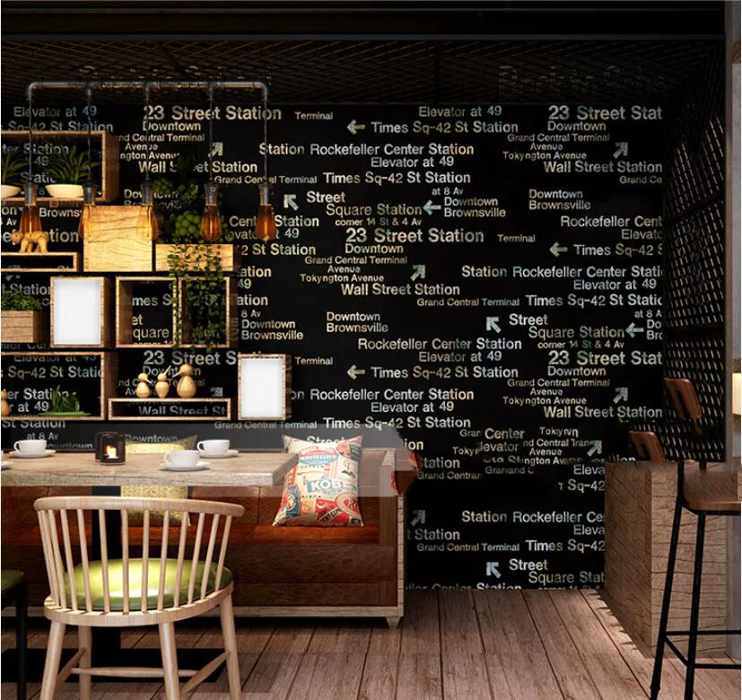 Beibehang Английский алфавит ретро ностальгические 3d стерео личности моды спальня кафе ресторан обои papel де parede