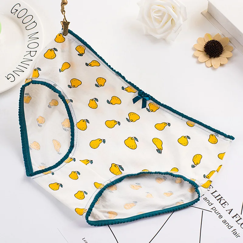 Buy 1pcs Women Briefs Cotton Fruits Pear Mango
