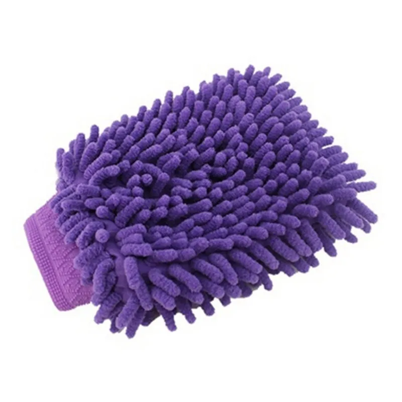 2 в 1 из ультратонкого волокна Синель микрофибра перчатка для мытья машины рукавица Мягкая сетчатая подложка не царапается для автомойки и чистки