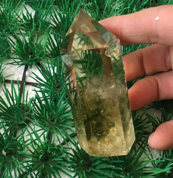 Natural fine Citrine pyramid gemstone art decoration