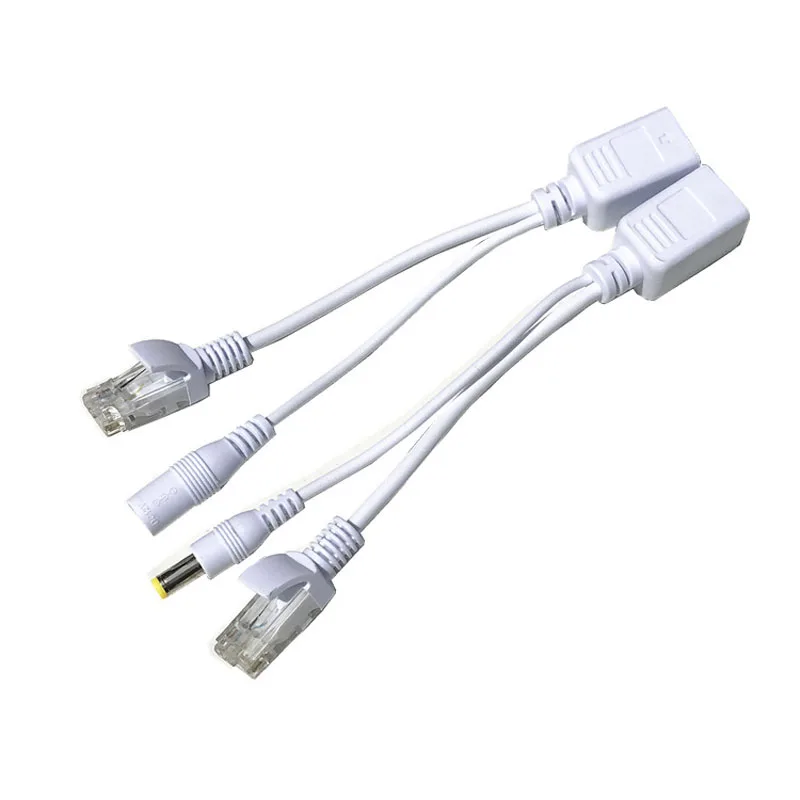 

1 Pair POE Adapter cable RJ45 Injector Splitter Kit Tape Screened Passive Power Over Ethernet 12v Synthesizer Separator Combiner
