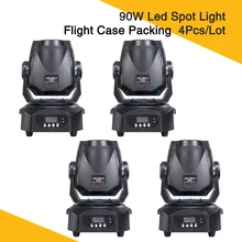 4 шт./лот) Flycase светодиодный точечный свет 90 Вт мини движущийся головной точечный сценический ГОБО световой эффект Dj клуб Ktv диско точечные огни