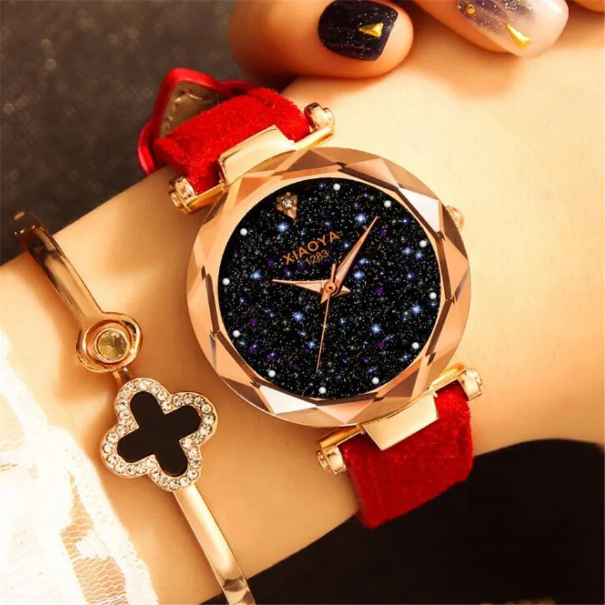 Hot Fashion Women Watches Star Sky Dial Clock Luxury Rose Gold Womens Bracelet Quartz Wrist Zegarek Damski D20 huismerk kopen in de aanbieding Hot Fashion Women Watches Star Sky Dial Clock Luxury Rose Gold Womens Bracelet Quartz Wrist Zegarek Damski D20 huismerk kopen in de aanbieding