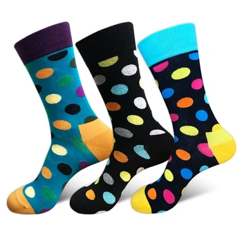 

Best Selling New Men's Winter Casual Socks Fashion Trend Stockings Personality Men's Dot Cotton Socks 1 Pair = 2 Pieces