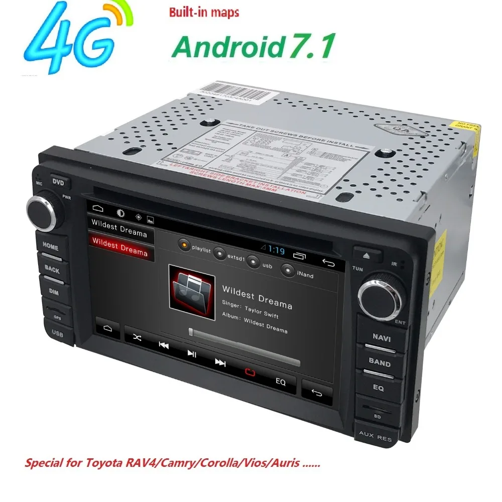 

4G DVR SWC MAP 2DIN QuadCore Android9.0 Car DVD Player for TOYOTA Previa Old Corolla Camry Rav4 Prado Terios Vios Hilux GPS Navi