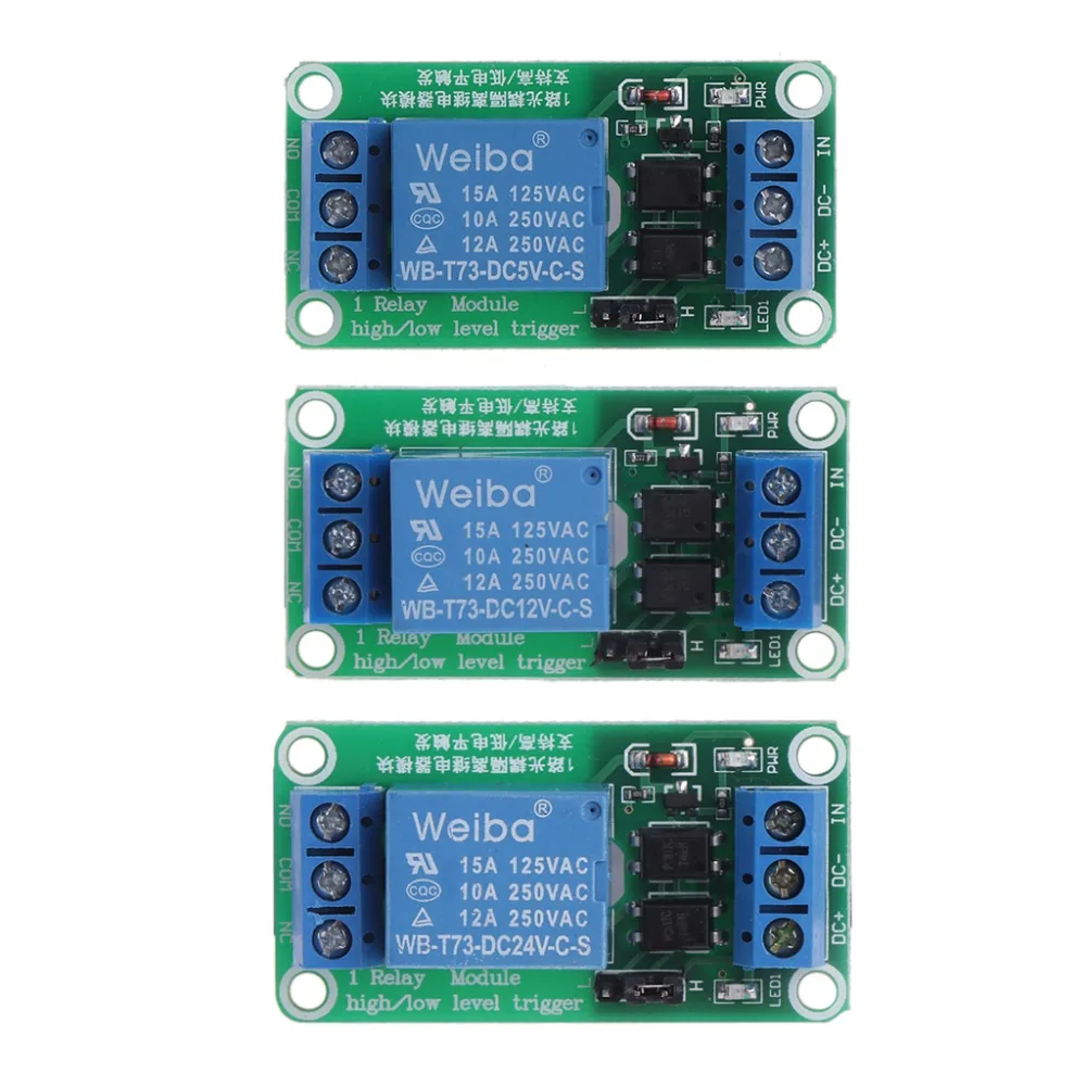 

5/12/24V 1 Channel Relay Module with Optocoupler High and Low Level Trigger