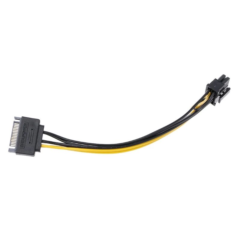 20cm Single 15Pin SATA Male To 8Pin(6+2) PCI E Male Video Card Power
