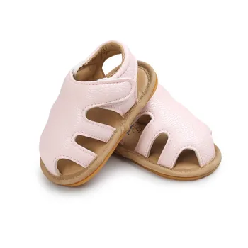 

New Summer Lovely Newborn Kids Crib Bebe First Walkers Hollow Out Breathable Soft Rubber PU Leather Baby Girls Boys Shoes