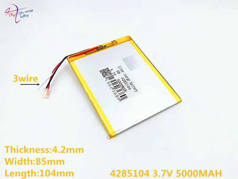3 line Liter energy battery 4285104 3.7V 5000MAH 4085105 Lithium Tablet PC Battery with protection board Polymer battery 3 line Liter energy battery 4285104 3.7V 5000MAH 4085105 Lithium Tablet PC Battery with protection board Polymer battery