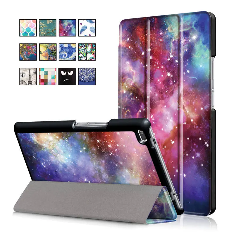 

PU Leahter Cover Painted Folding Folio Case for Lenovo Tab4 8(TB-8504F/N) 8" Tablet