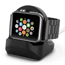 Suporte de silicone para apple watch, suporte para carregamento em 2 cores, doca para apple watch series 1/2/3, 42mm, 38mm cabo para iwatch