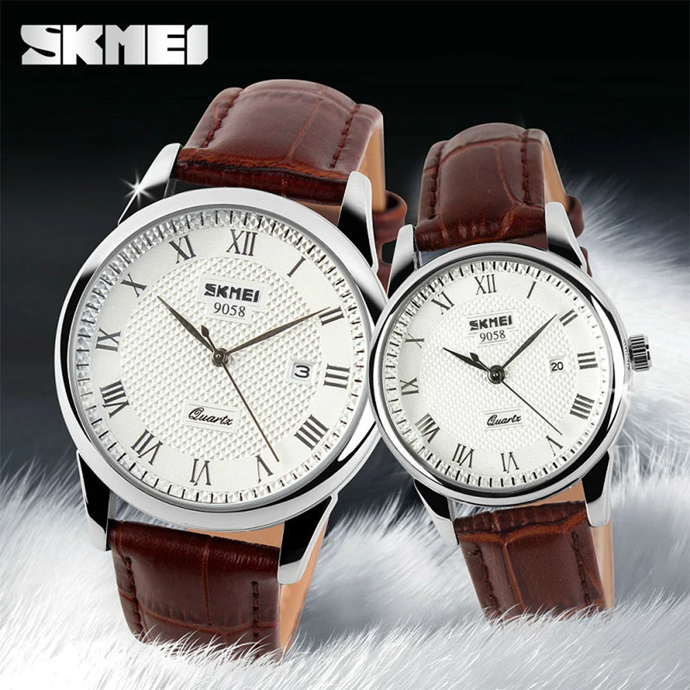 

SKMEI 9058 Fashion Quartz Watches Business Casual Wristwatches 30M Waterproof For Couple Japanese Movement