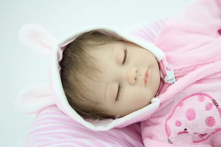 

18" Soft Silicone vinyl Reborn baby dolls sleeping girl doll handmade lifelike fashion baby gift new design Accessory