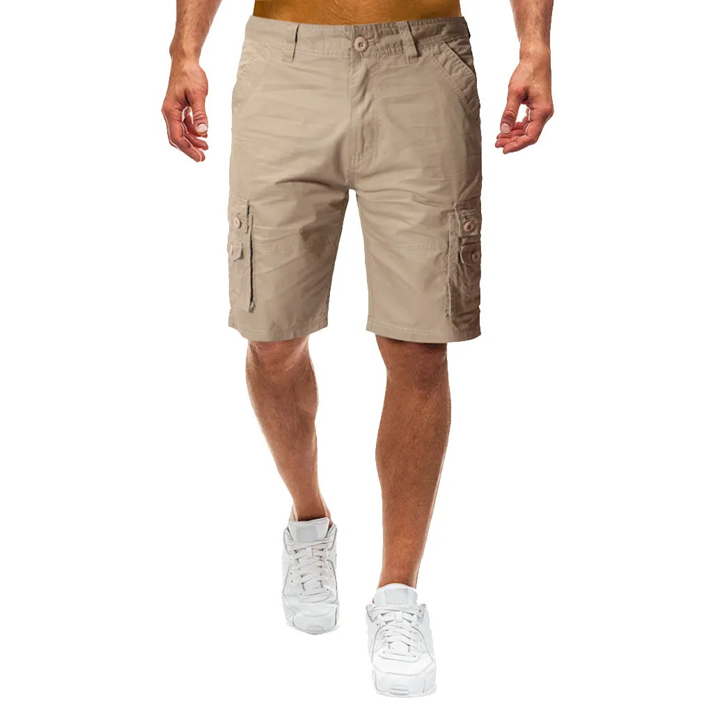 Мужские камуфляжные шорты Карго с несколькими карманами, мужские свободные военные шорты с несколькими карманами, летние шорты Mar19