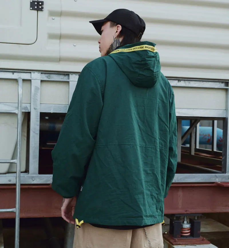 Front Pocket Half Zip Hooded Windbreaker Jacket 13