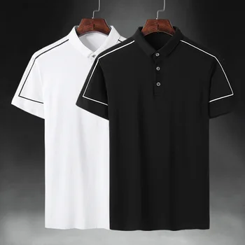 

Summer Korean Style Men Short Sleeve Polo Shirts Lapel Solid Color Breathable Sweat Big Size Slim Fit Shirt Mens Clothing