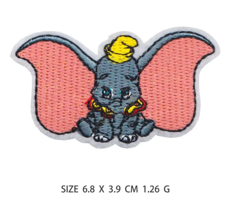Dumbo утюг на патч es детская ткань металлическая аппликация патч слон животное мультяшный значок - Цвет: Черный никель