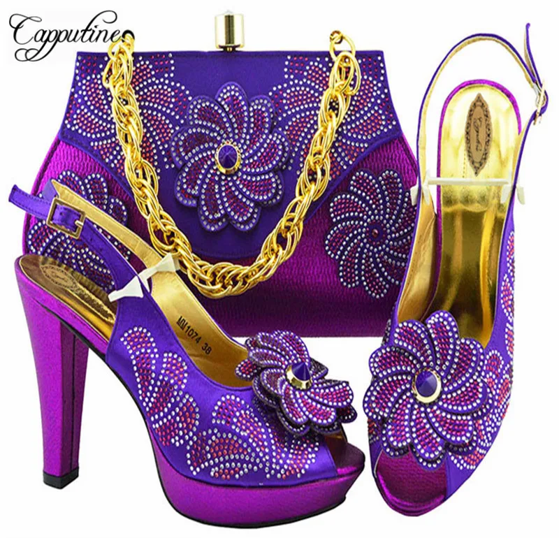 New Arrival Italian Design Elegant Shoes And Bag Set Fashion New Woman High Heels Shoes And Bag Set For Party Size 38-43 M1074 New Arrival Italian Design Elegant Shoes And Bag Set Fashion New Woman High Heels Shoes And Bag Set For Party Size 38-43 M1074