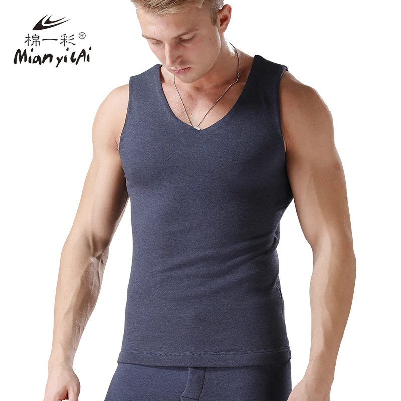 2016 New Winter Men's Thermal Underwear Sexy Vest Long John Polyester