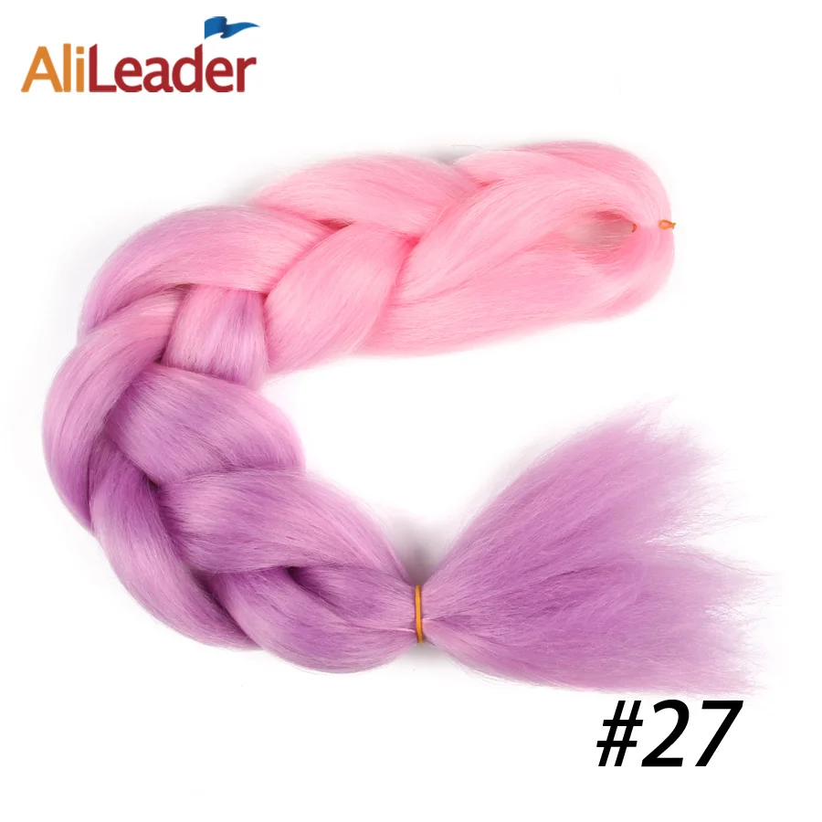 AliLeader чистый цвет и Омбре косички волос 1B 2 4 27 33 613 99J серый розовый синтетические волосы Jumbo косички для наращивания 2" 100 г - Цвет: T4/613#