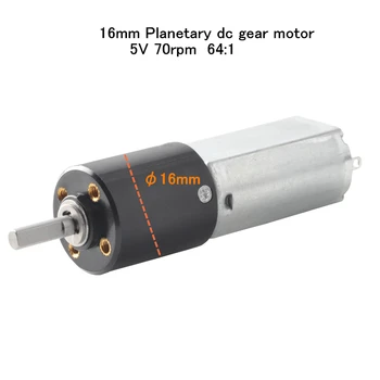 

16mm Planetary DC Gear motor Plastic Brush motor 5V 70rpm 64:1
