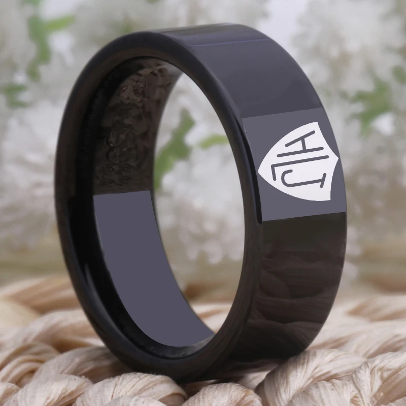 YGK Brand 8mm Black Pipe Style Men's Tungsten Carbide Ring Spanish CTR Ring HLJ Design Ring Choose The Right Ring