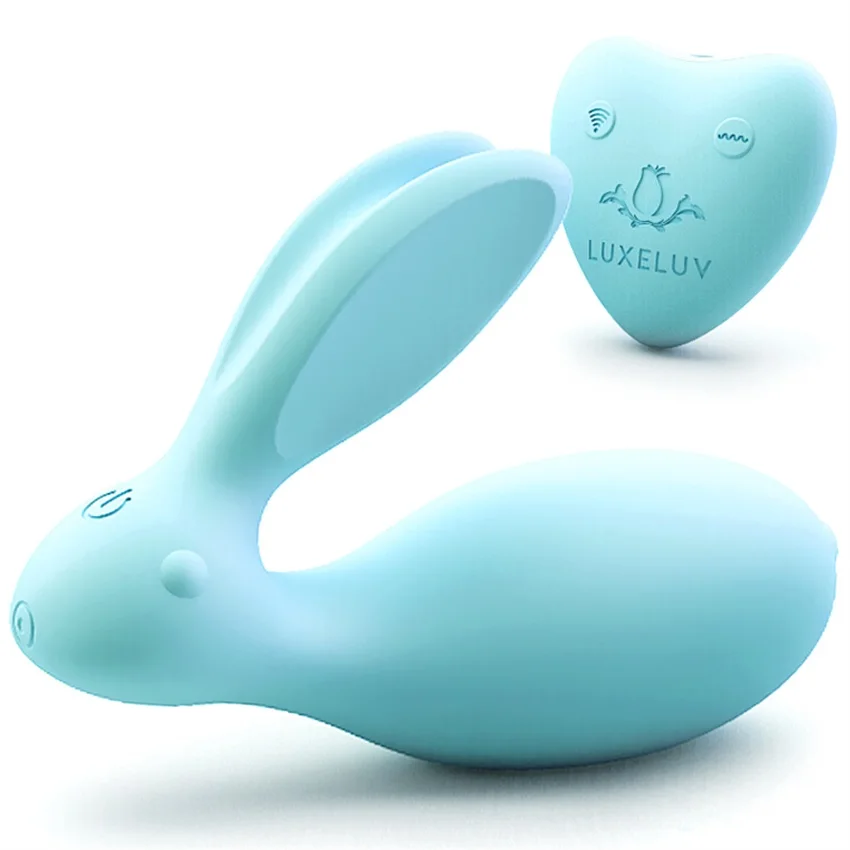 WOWYES Control inalámbrico USB carga conejo mensaje vibrador amor huevo doble fuerte juguetes sexua