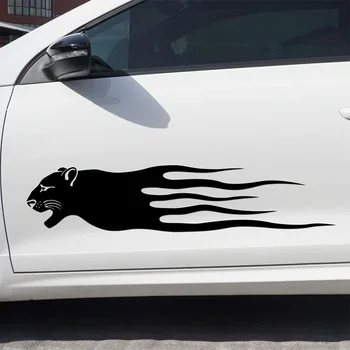 

3 Pair Leopard Fire Sport On Car Doors Sticker Car-styling For All Car exterior accessories