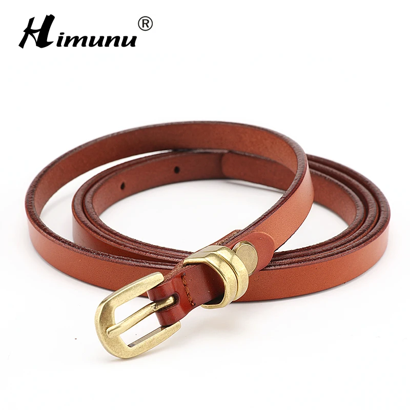 

Himunu Genuine Leather Female Belt for Women Pin Buckle Cowhide Leather Women Belt Jeans Waist Belts Women Smooth Surface