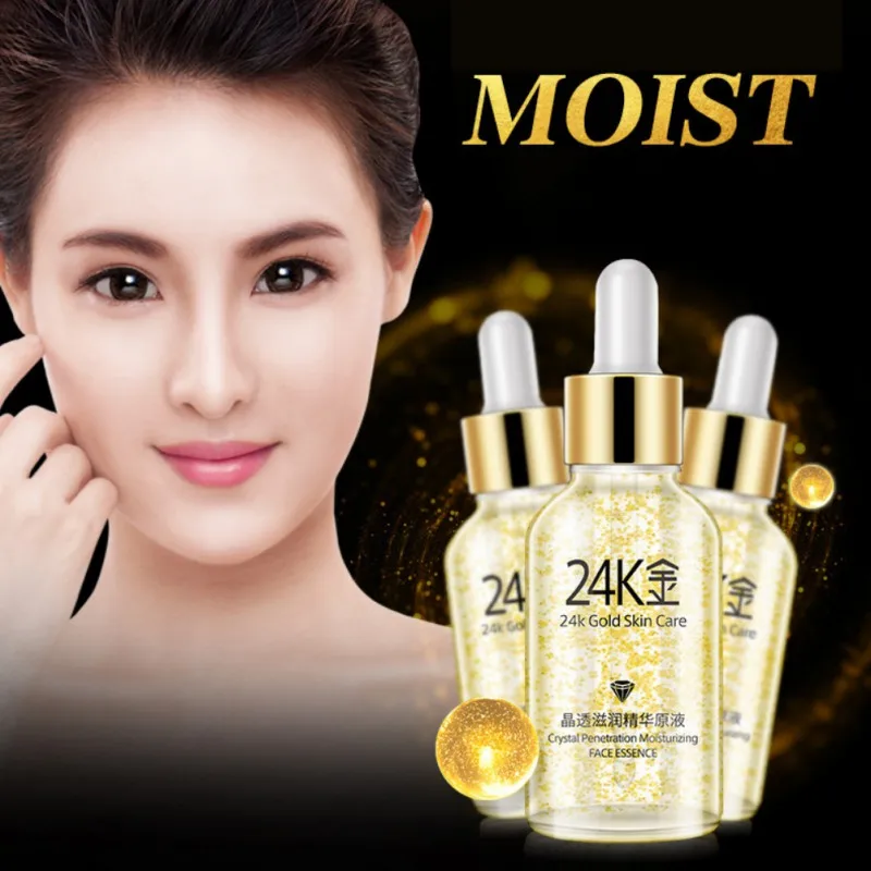 

Women Skin Care 24K Gold Crystal Clear Moisturizing Essence Liquid Water Nourishing Essence
