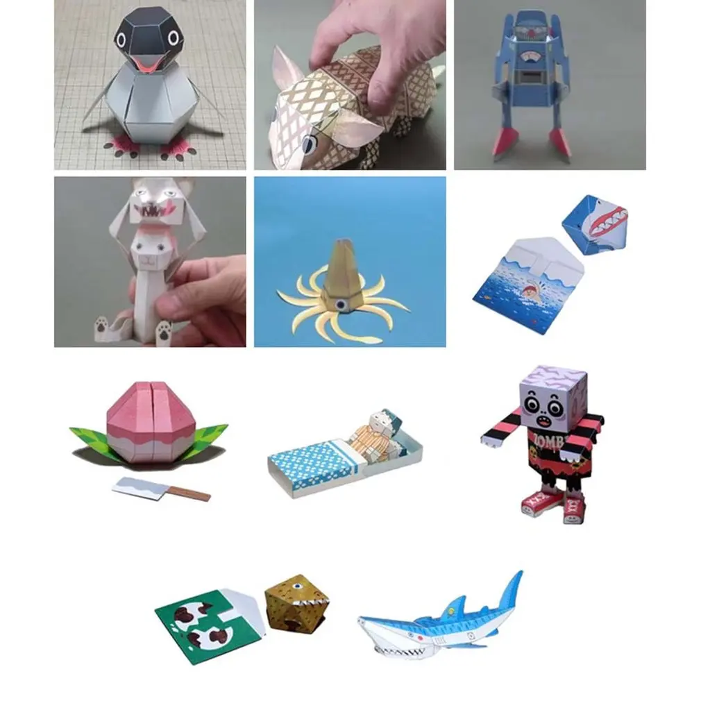 

1PCS Kids Educational Toy Baby Japanese Style Pattern Origami Paper Folded Handmade Paper Craft Decor Model DIY Toy