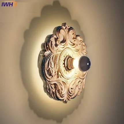 

IWHD Resin Vintage Industrial Wall Lamp Loft Retro Wall Light Up Down Restaurant Bedroom Carved Lights Home Lighting Fixtures