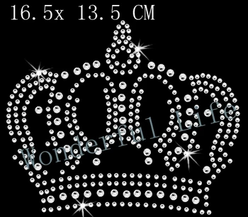 

Lowest price shining crown two sizes Iron-On Rhinestone Hotfix Bling Transfer Design image free shipping