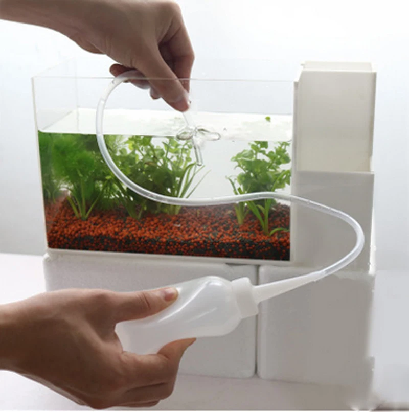 Mini fish tank Fish feces Cleaning Aquarium Siphon Sand washing small