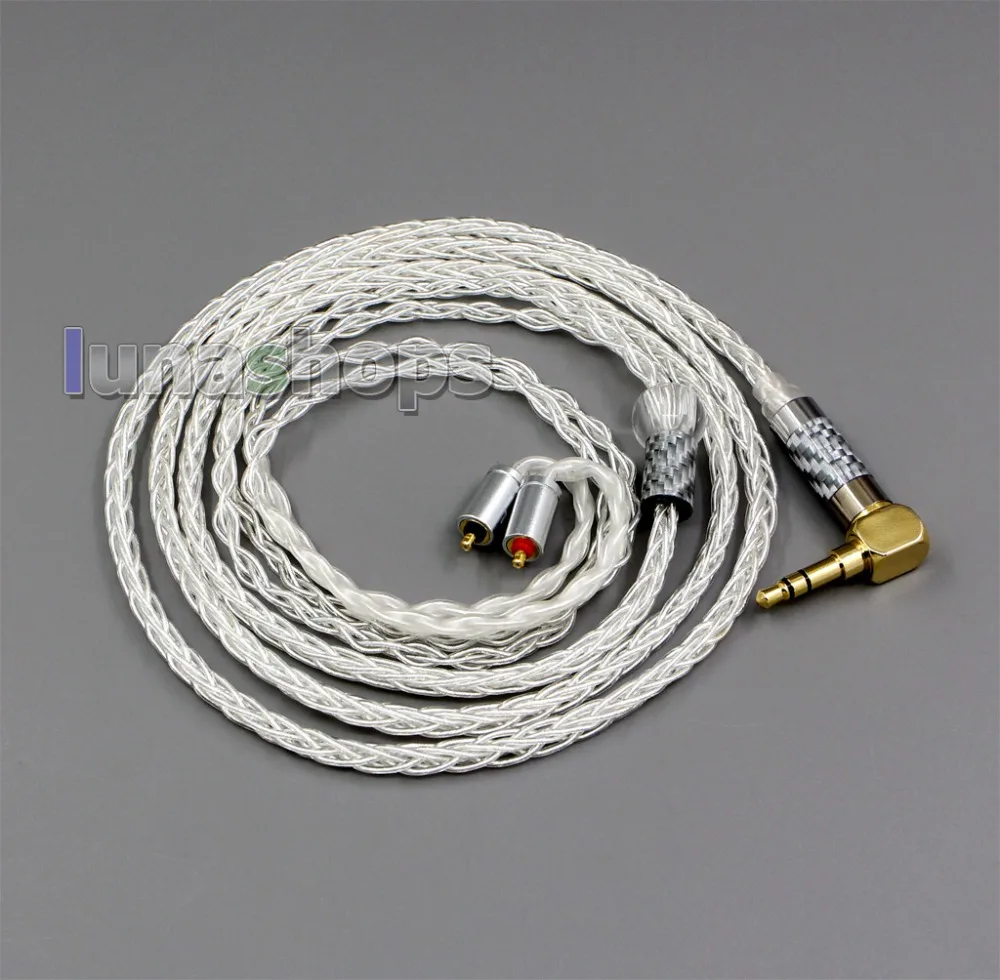 

LN006348 99.99% Pure Silver XLR 3.5mm 2.5mm 4.4mm Earphone Cable For UE Live UE6Pro Lighting SUPERBAX IPX