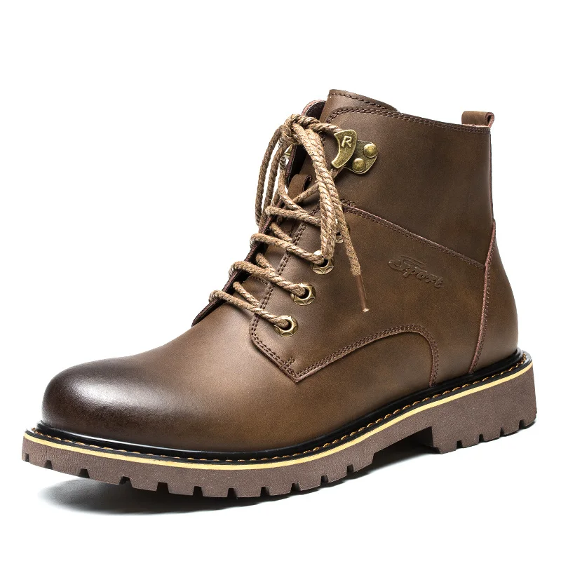 US5,9 Nouveau De Mode En Cuir Dentelle up Moto Vintage Militaire Hiver Cheville Bottes