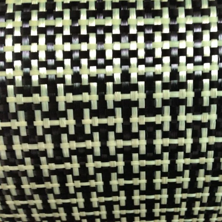 200gsm 1100D желтый кевлар& Труба из углеродистого волокна 3K из углеродного волокна смесовой ткани 2x2 Саржевые Углеродные Кевлар ткани из арамидных волокон 4" /100 см Ширина