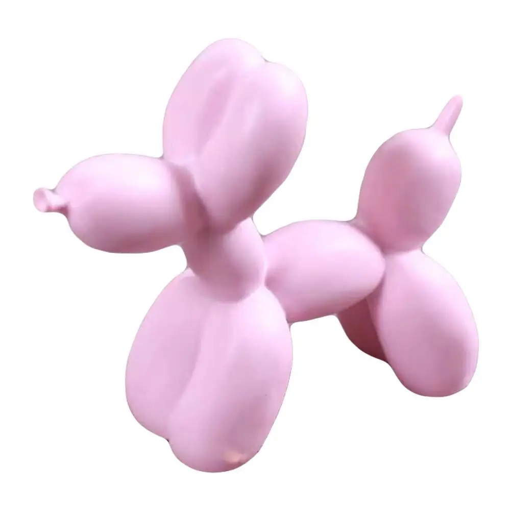 Маленький воздушный шар статуя собаки изделия из смолы модные Животные Скульптура торт выпечки Семья украшения закуски настольные украшения подарок - Цвет: Pink