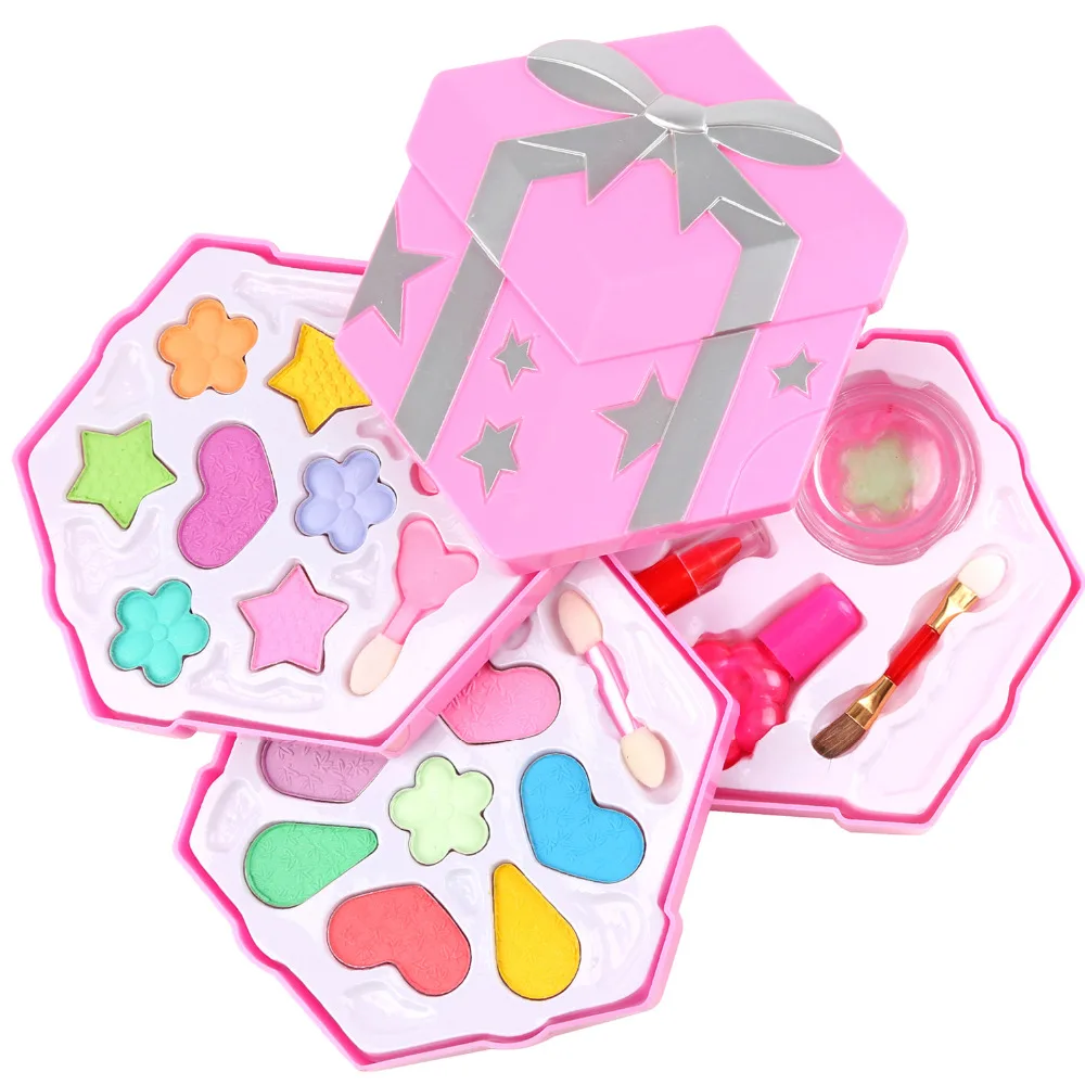 

Little Girls Princess Beauty Fashion Toy Pretend Play Make Up Case and Cosmetic Set Deluxe Makeup Palette Beauty with Eye Shadow