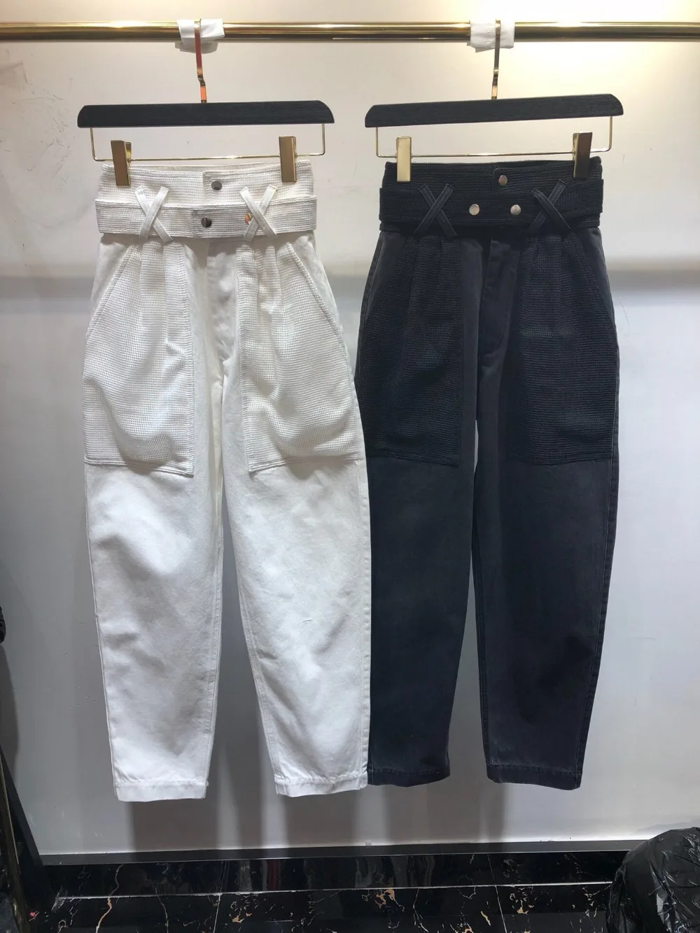 

2018 fashion women punk style jeans pants 2 color ddxgz3